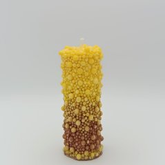 Svíčka Diamant bublinky Žlutá/Vínová