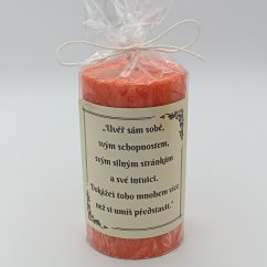 Svíčka s citátem lososová