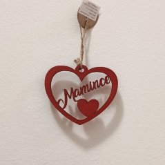 Srdce 10 cm Mamince červená