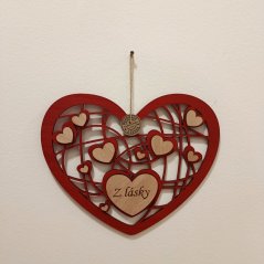 Dřevěné srdce 30 cm Z lásky