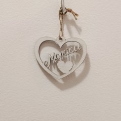 Srdce 10 cm Mamince bílá