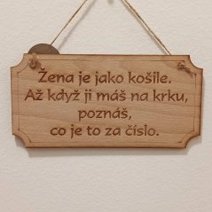 Cedulka Žena je jako košile