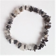 Křišťál s turmalínem náramek