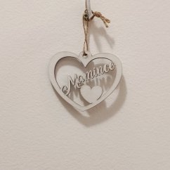 Srdce 10 cm Mamince bílá