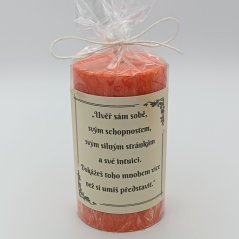Svíčka s citátem lososová