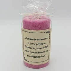 Svíčka s citátem růžová