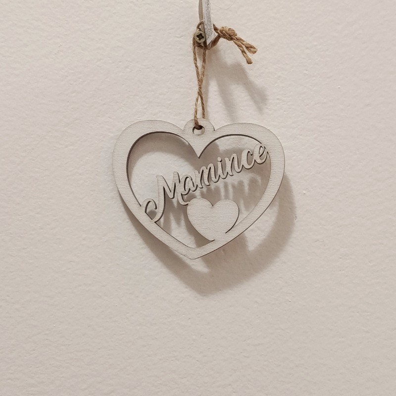 Srdce 10 cm Mamince bílá