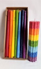 Tělové svíce čakrové + svíčka sedmibarevná