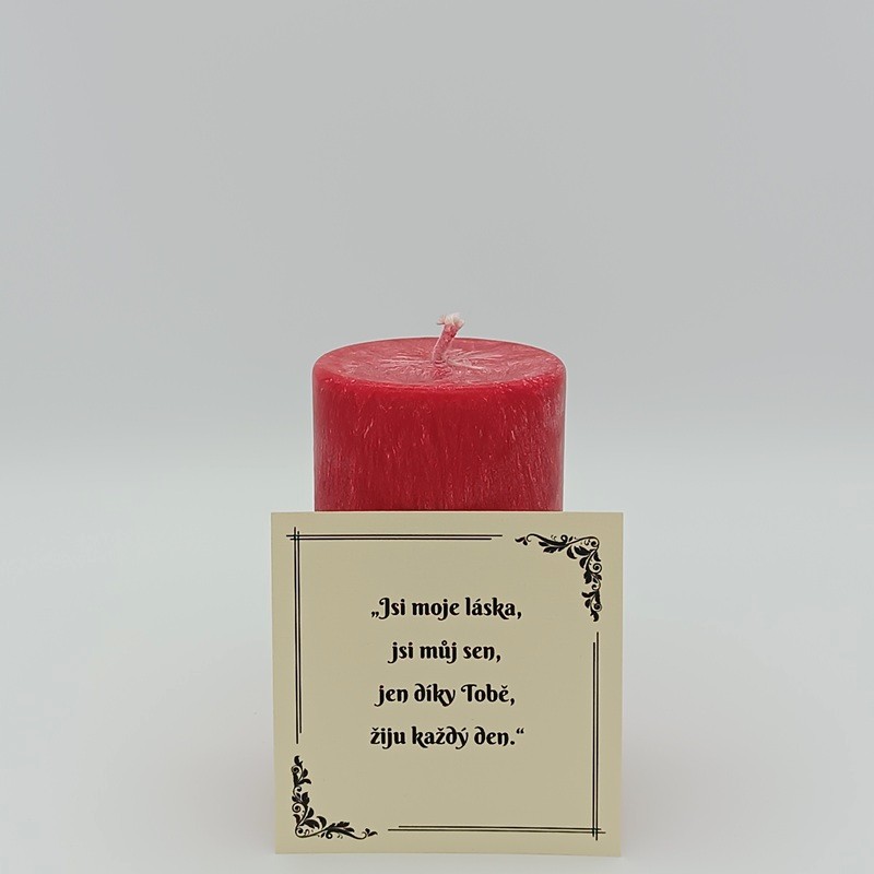 Svíčka s citátem červená