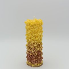 Svíčka Diamant bublinky Žlutá/Vínová