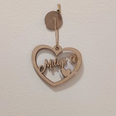 Srdce 10 cm Miluji tě přírodní