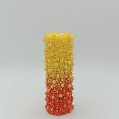Svíčka Diamant bublinky Žlutá/Lososová