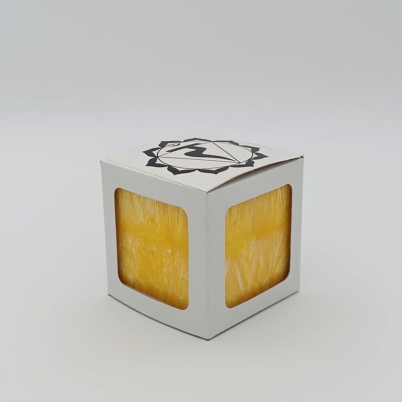 Čakrová kostka-svíčka 3. čakra