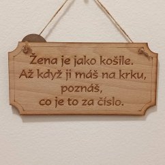 Cedulka Žena je jako košile