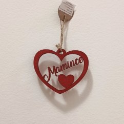Srdce 10 cm Mamince červená