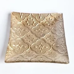 Podložka pod svíčky hranatá zlatá