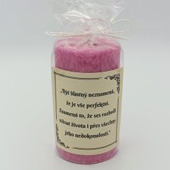 Svíčka s citátem růžová