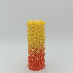 Svíčka Diamant bublinky Žlutá/Lososová
