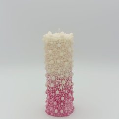 Svíčka Diamant bublinky Bílá/Růžová