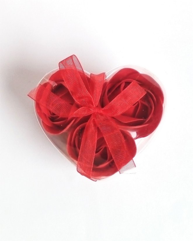 Mýdlové květy 3 ks - Barva: Červená