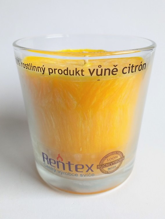 Vonná svíčka ve skle citrón