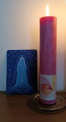 Svíčka Panna Marie vysoká + obrázek