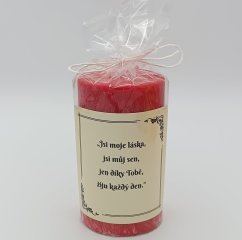 Svíčka s citátem červená