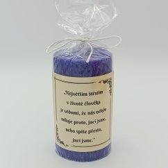 Svíčka s citátem fialová