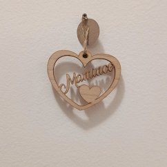 Srdce 10 cm Mamince přírodní