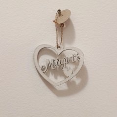 Srdce 10 cm Miluji tě bílé