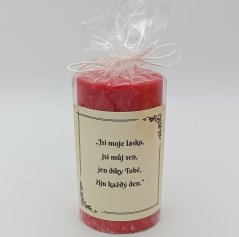 Svíčka s citátem červená